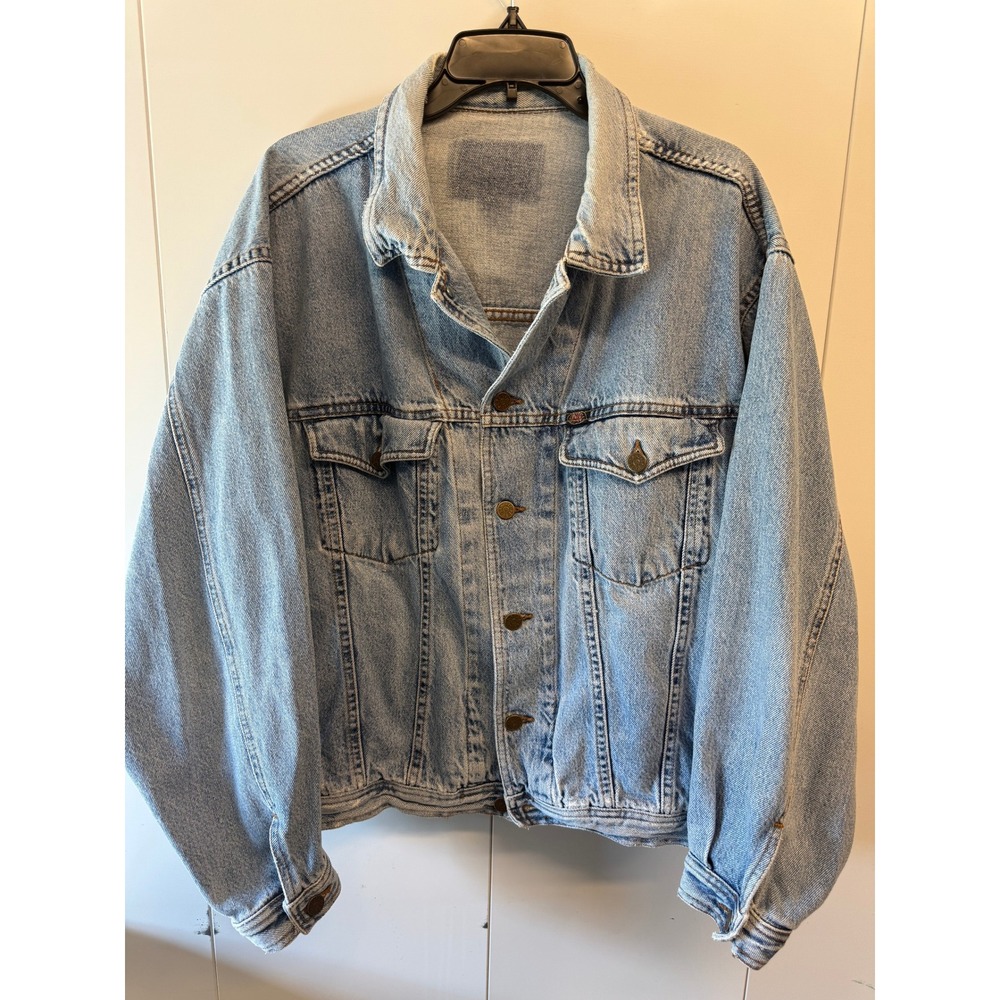 Vintage Pepe Jeans Denim Jacket Light Wash Trucker Mens Blue Distressed